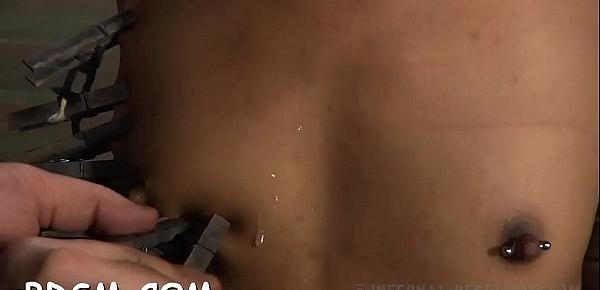  Hottie is tortured with shocking sex-toys and jugs weight balls